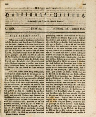 Allgemeine Handlungs-Zeitung Sonntag 7. August 1836