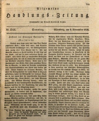 Allgemeine Handlungs-Zeitung Sonntag 6. November 1836