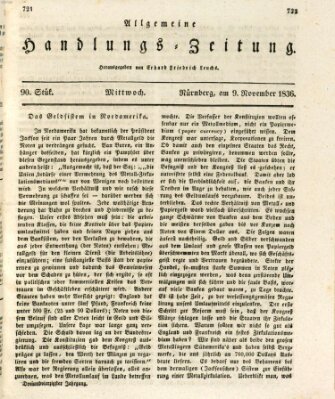 Allgemeine Handlungs-Zeitung Mittwoch 9. November 1836