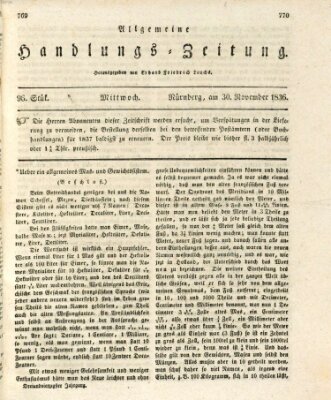 Allgemeine Handlungs-Zeitung Mittwoch 30. November 1836