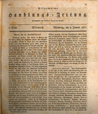 Allgemeine Handlungs-Zeitung Mittwoch 4. Januar 1837