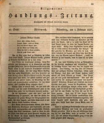 Allgemeine Handlungs-Zeitung Mittwoch 1. Februar 1837