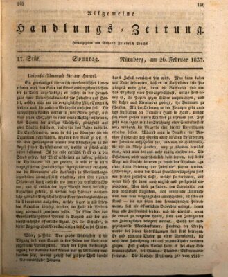 Allgemeine Handlungs-Zeitung Sonntag 26. Februar 1837