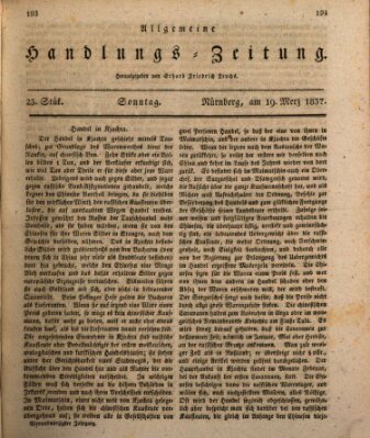 Allgemeine Handlungs-Zeitung Sonntag 19. März 1837