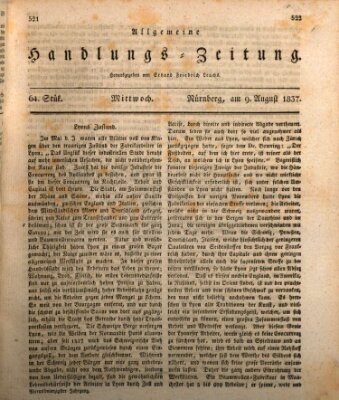 Allgemeine Handlungs-Zeitung Mittwoch 9. August 1837