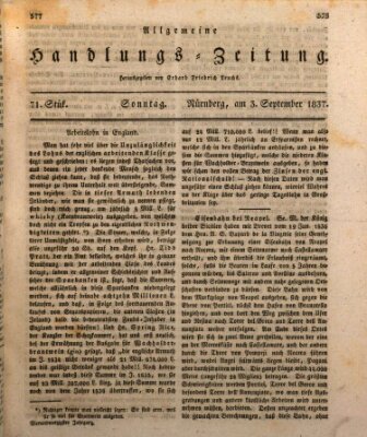 Allgemeine Handlungs-Zeitung Sonntag 3. September 1837