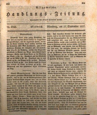 Allgemeine Handlungs-Zeitung Mittwoch 27. September 1837