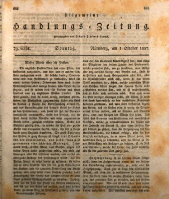 Allgemeine Handlungs-Zeitung Sonntag 1. Oktober 1837