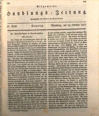 Allgemeine Handlungs-Zeitung Sonntag 29. Oktober 1837