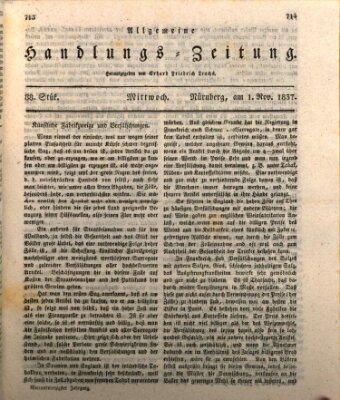 Allgemeine Handlungs-Zeitung Mittwoch 1. November 1837