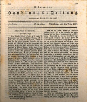 Allgemeine Handlungs-Zeitung Sonntag 19. November 1837