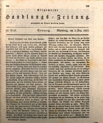 Allgemeine Handlungs-Zeitung Sonntag 3. Dezember 1837