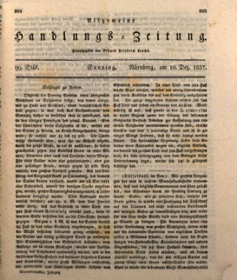 Allgemeine Handlungs-Zeitung Sonntag 10. Dezember 1837