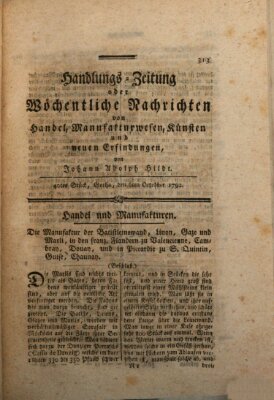 Handlungszeitung oder wöchentliche Nachrichten von Handel, Manufakturwesen, Künsten und neuen Erfindungen Samstag 6. Oktober 1792