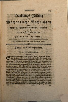 Handlungszeitung oder wöchentliche Nachrichten von Handel, Manufakturwesen, Künsten und neuen Erfindungen Samstag 26. Dezember 1795