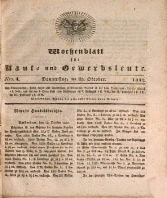 Wochenblatt für Kauf- und Gewerbsleute Donnerstag 25. Oktober 1832