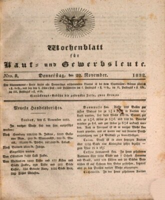 Wochenblatt für Kauf- und Gewerbsleute Donnerstag 22. November 1832