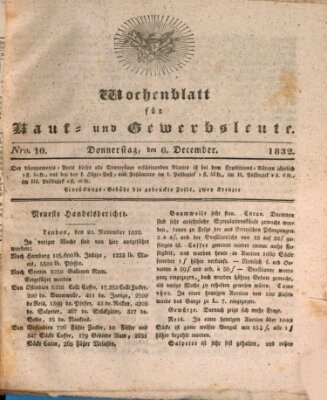 Wochenblatt für Kauf- und Gewerbsleute Donnerstag 6. Dezember 1832