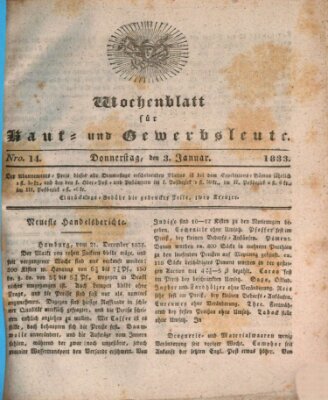 Wochenblatt für Kauf- und Gewerbsleute Donnerstag 3. Januar 1833