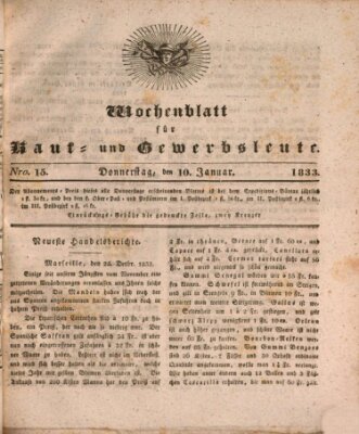 Wochenblatt für Kauf- und Gewerbsleute Donnerstag 10. Januar 1833