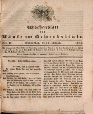 Wochenblatt für Kauf- und Gewerbsleute Donnerstag 24. Januar 1833