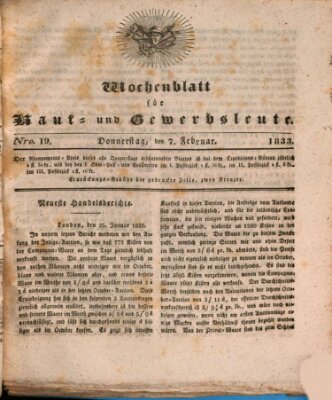 Wochenblatt für Kauf- und Gewerbsleute Donnerstag 7. Februar 1833