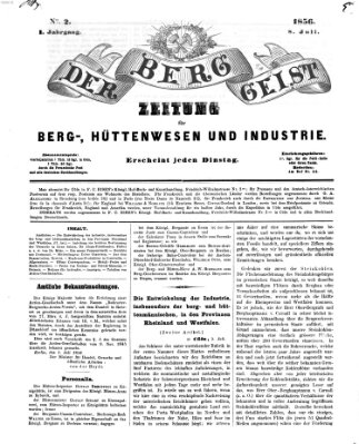 Der Berggeist Dienstag 8. Juli 1856