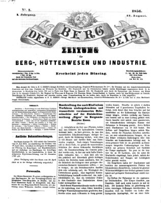 Der Berggeist Dienstag 12. August 1856