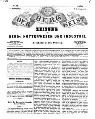 Der Berggeist Dienstag 26. August 1856