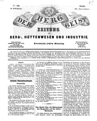 Der Berggeist Samstag 22. November 1856