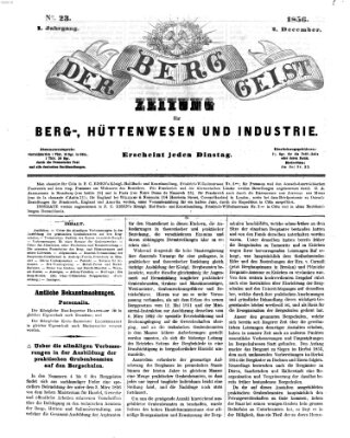 Der Berggeist Dienstag 2. Dezember 1856