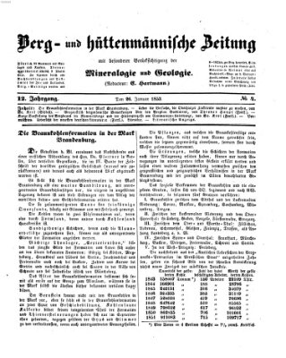 Berg- und hüttenmännische Zeitung Mittwoch 26. Januar 1853