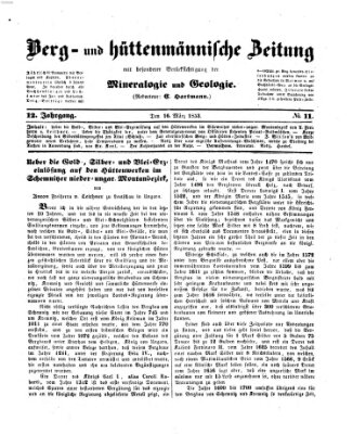 Berg- und hüttenmännische Zeitung Mittwoch 16. März 1853