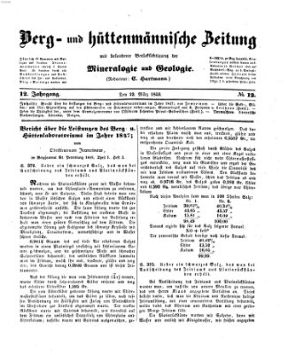 Berg- und hüttenmännische Zeitung Mittwoch 23. März 1853