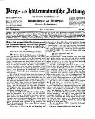 Berg- und hüttenmännische Zeitung Mittwoch 13. April 1853