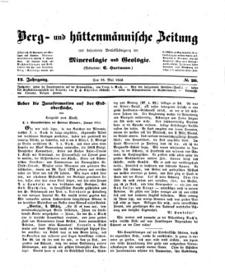 Berg- und hüttenmännische Zeitung Mittwoch 18. Mai 1853