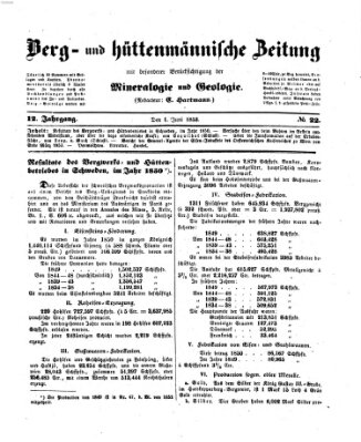 Berg- und hüttenmännische Zeitung Mittwoch 1. Juni 1853