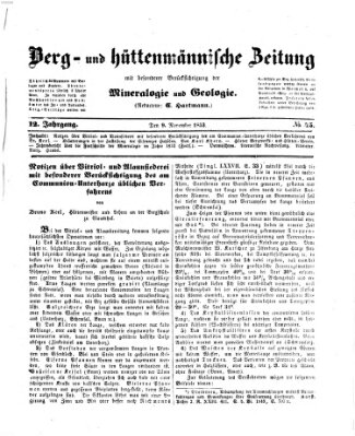 Berg- und hüttenmännische Zeitung Mittwoch 9. November 1853