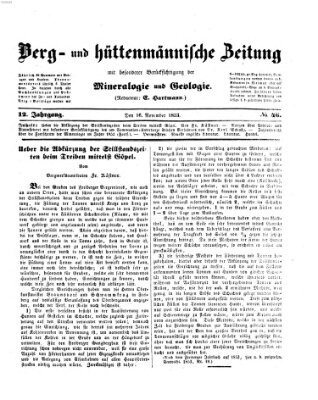 Berg- und hüttenmännische Zeitung Mittwoch 16. November 1853