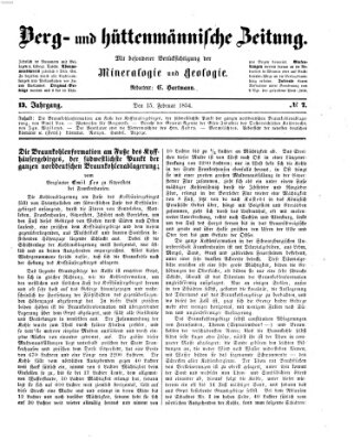 Berg- und hüttenmännische Zeitung Mittwoch 15. Februar 1854