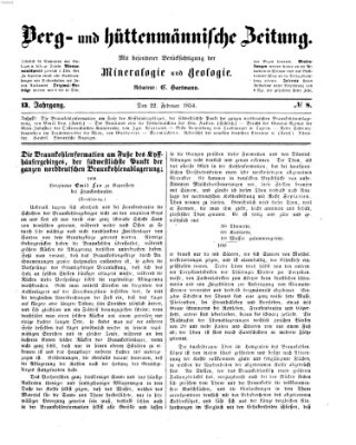 Berg- und hüttenmännische Zeitung Mittwoch 22. Februar 1854