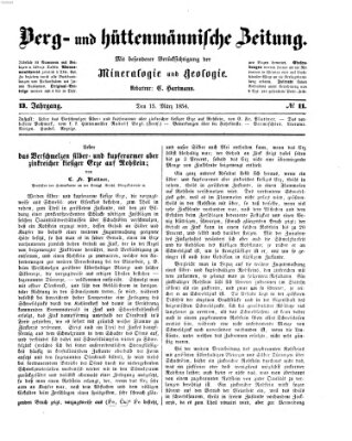 Berg- und hüttenmännische Zeitung Mittwoch 15. März 1854