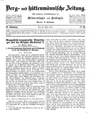 Berg- und hüttenmännische Zeitung Mittwoch 22. März 1854