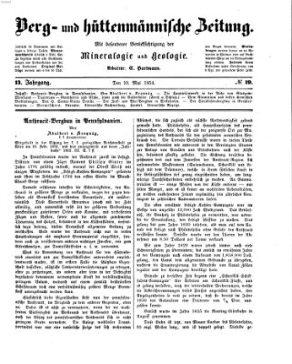 Berg- und hüttenmännische Zeitung Mittwoch 10. Mai 1854