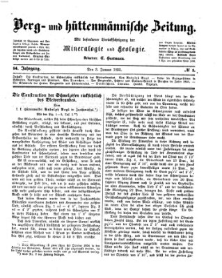 Berg- und hüttenmännische Zeitung Mittwoch 3. Januar 1855