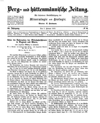 Berg- und hüttenmännische Zeitung Mittwoch 7. Februar 1855