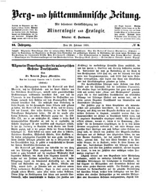 Berg- und hüttenmännische Zeitung Mittwoch 28. Februar 1855