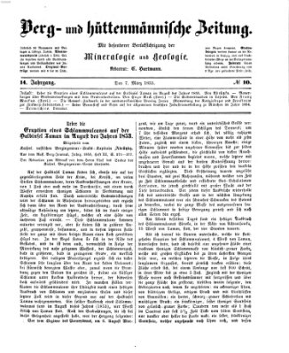 Berg- und hüttenmännische Zeitung Mittwoch 7. März 1855