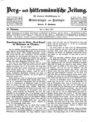 Berg- und hüttenmännische Zeitung Mittwoch 4. April 1855