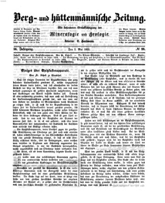 Berg- und hüttenmännische Zeitung Mittwoch 2. Mai 1855